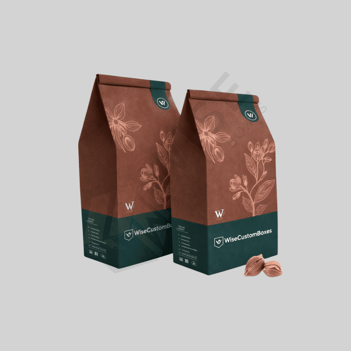 Custom Biodegradable Flexible Packaging designed for eco-friendly product storage with sustainable materials and branded presentation.