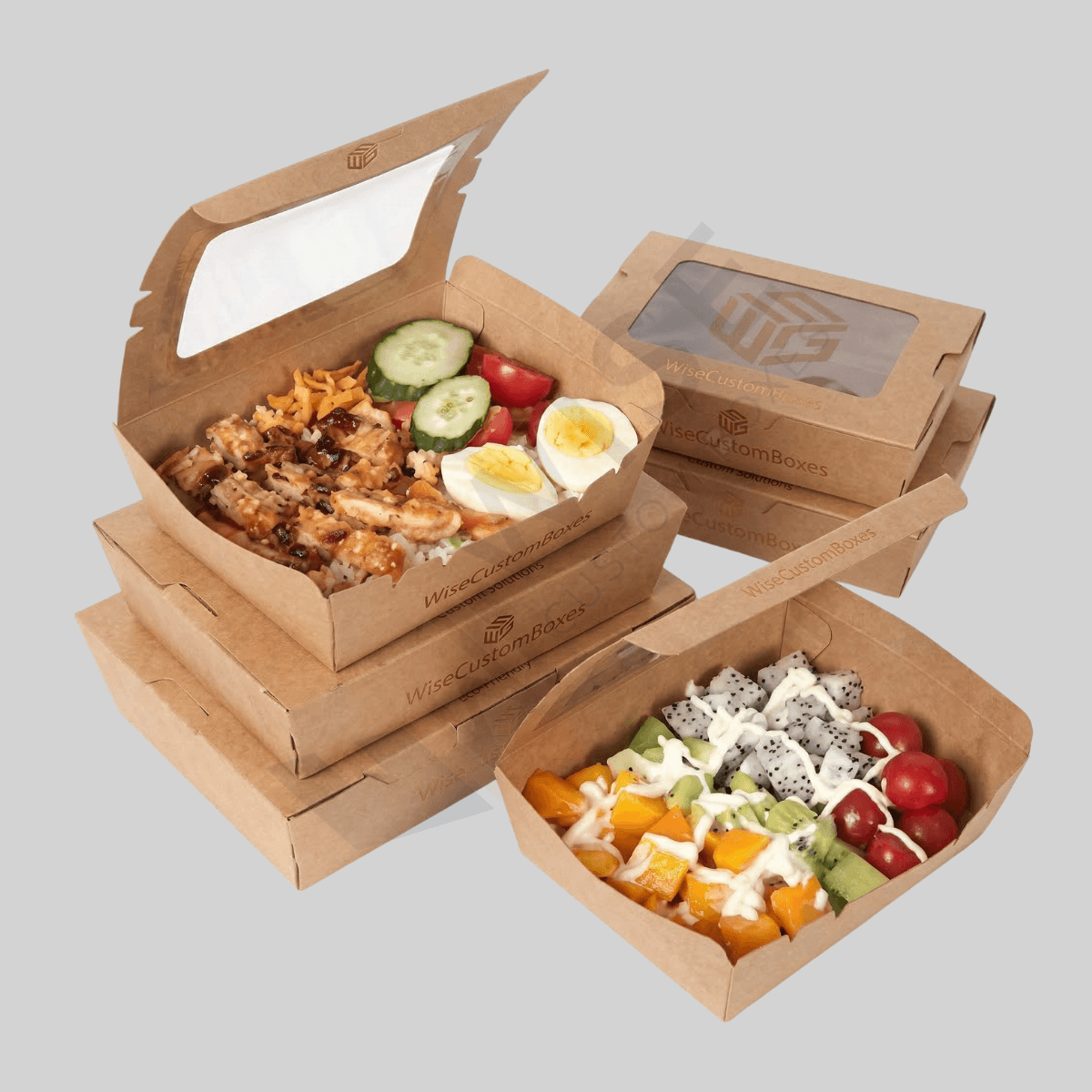 Custom Biodegradable Food Packaging Printed Boxes designed for eco-friendly food storage with safe materials and branded presentation.
