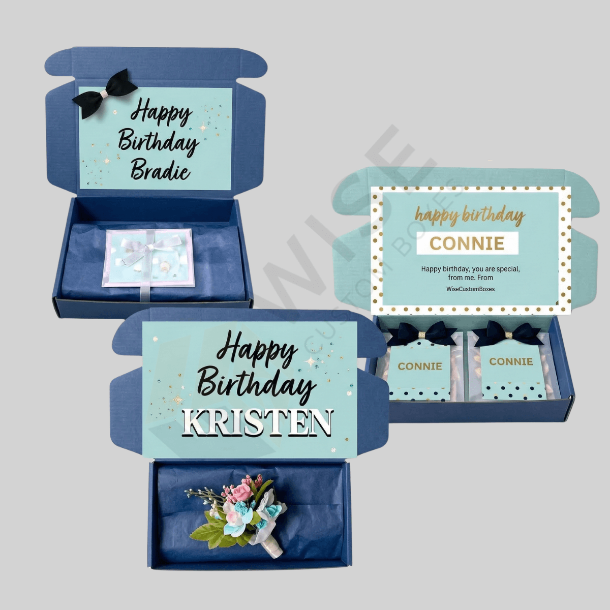 Custom Birthday Gift Boxes designed for festive packaging with durable materials and personalized branded presentation.