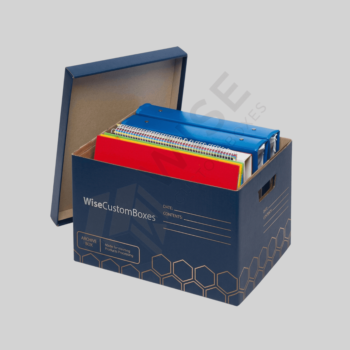Custom Archival Boxes designed for long-term storage with durable materials and protective packaging for documents and valuables.
