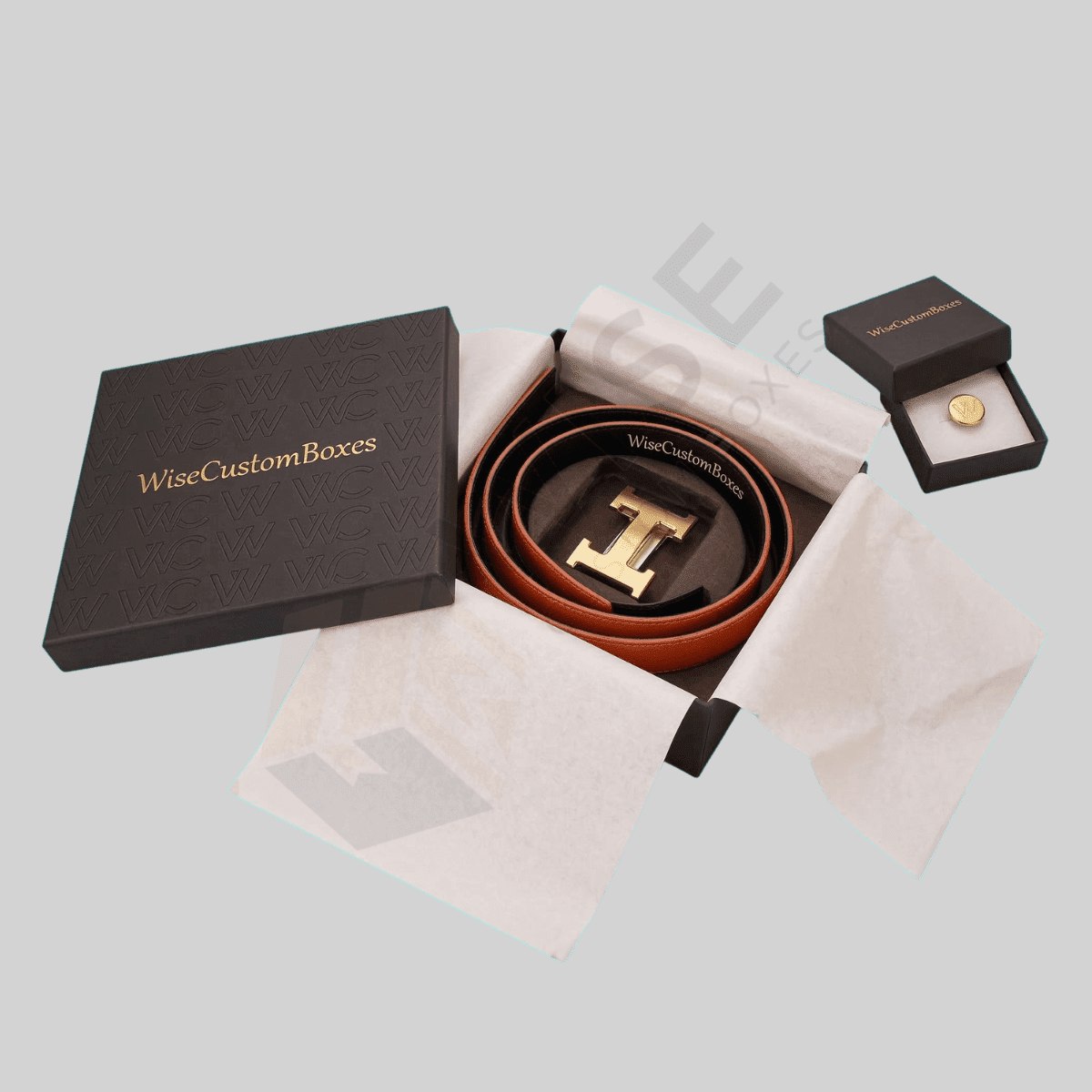 Custom Belt Boxes designed for stylish accessory packaging with durable materials and premium branded presentation.