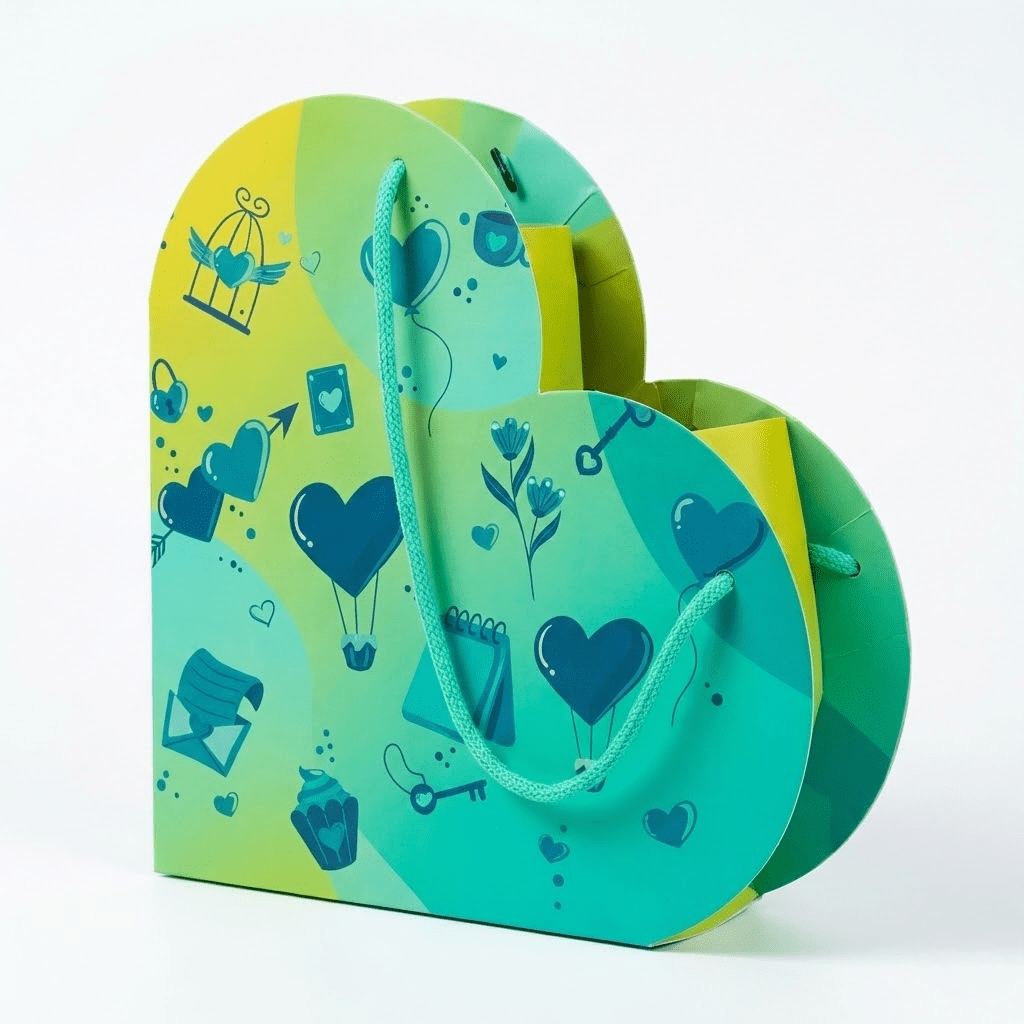 Custom Heart Paper Bags - Image 2
