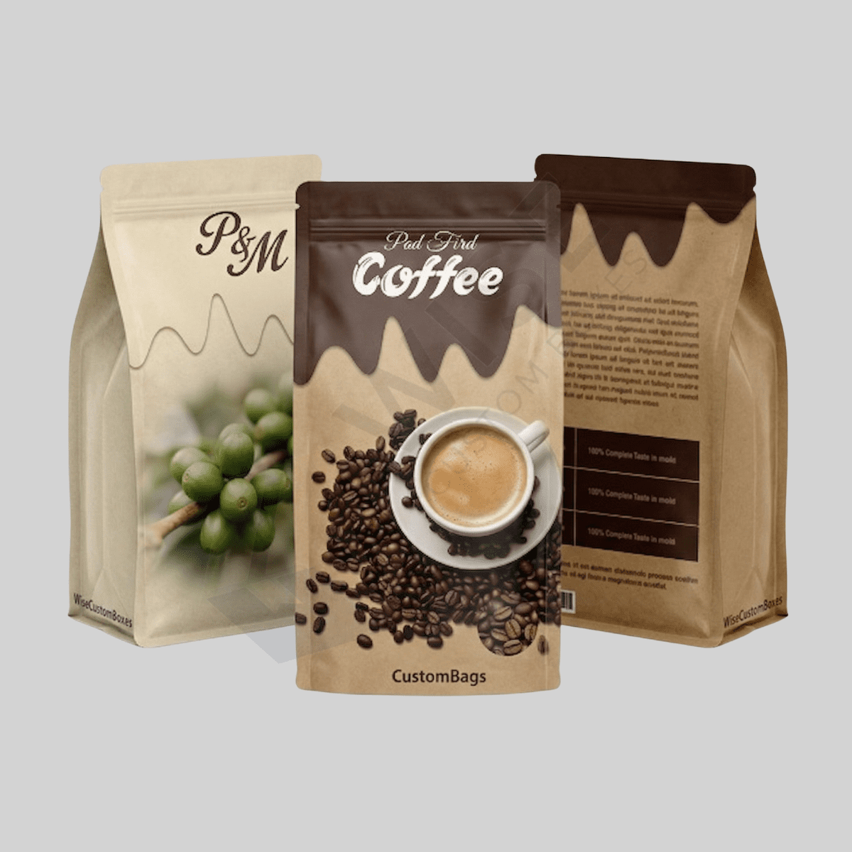 Custom Coffee Bags designed for fresh coffee storage with durable barrier materials and premium branded presentation.