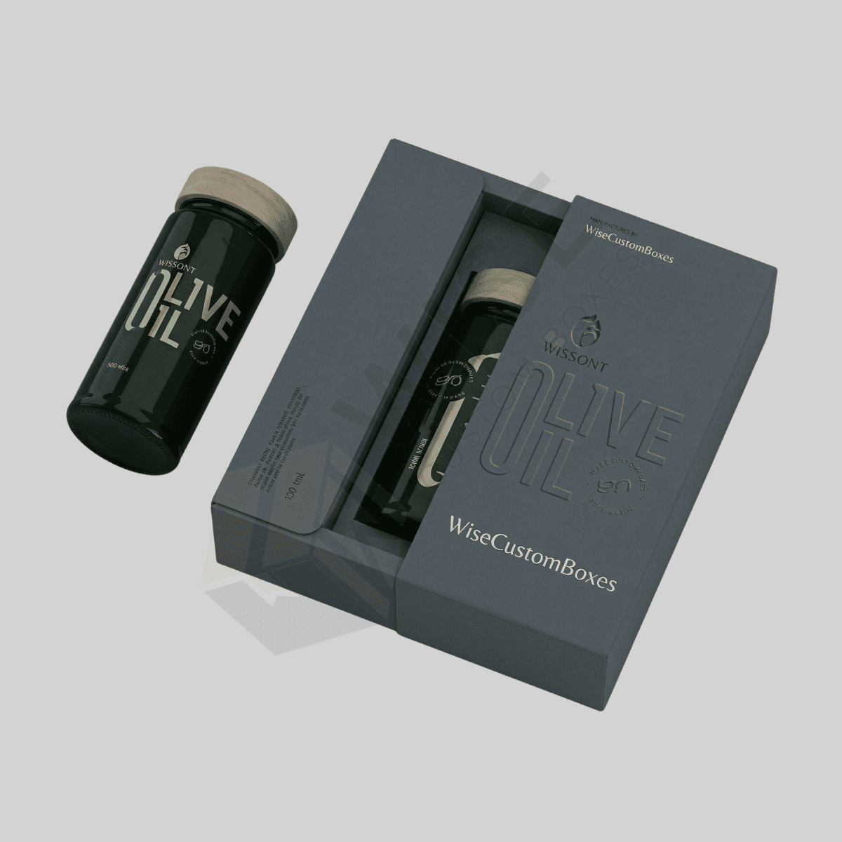 Custom Olive Oil Boxes designed for secure glass bottle packaging with durable materials and premium branded presentation.