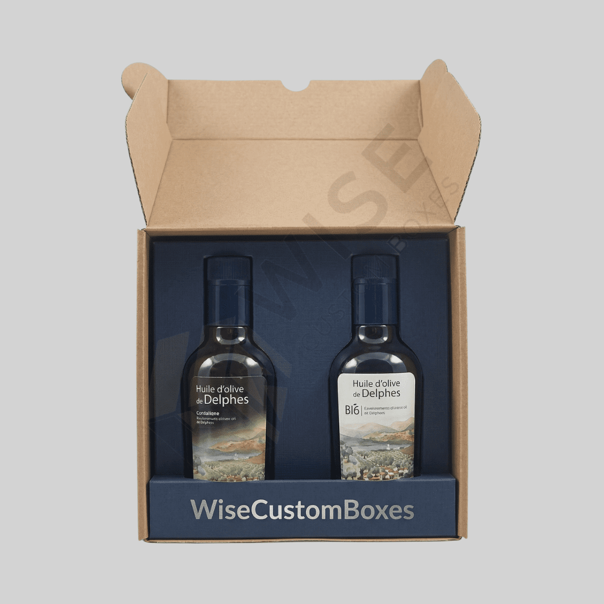 Custom Olive Oil Boxes designed for secure glass bottle packaging with durable materials and premium branded presentation.