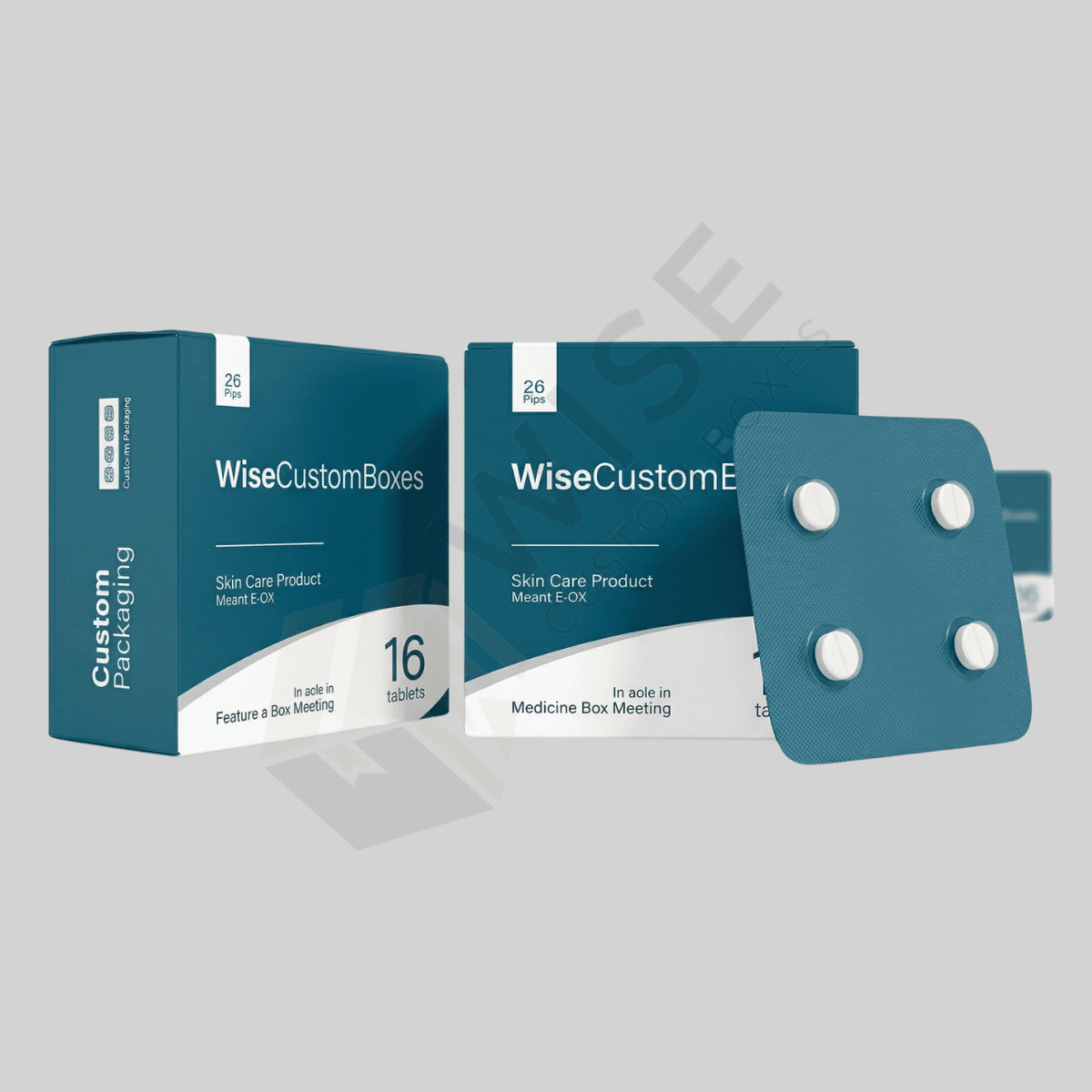 Custom Pharmaceutical Patch Box designed for secure medical packaging with durable materials and hygienic branded presentation.