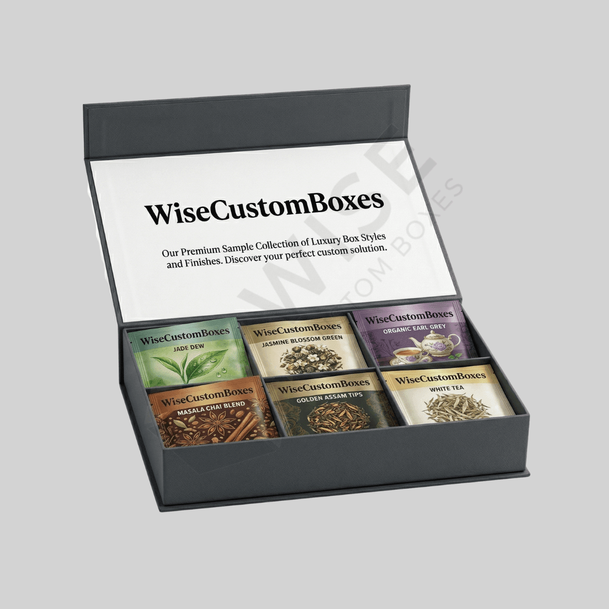 Premium custom tea gift boxes designed for elegant tea presentation and gifting packaging