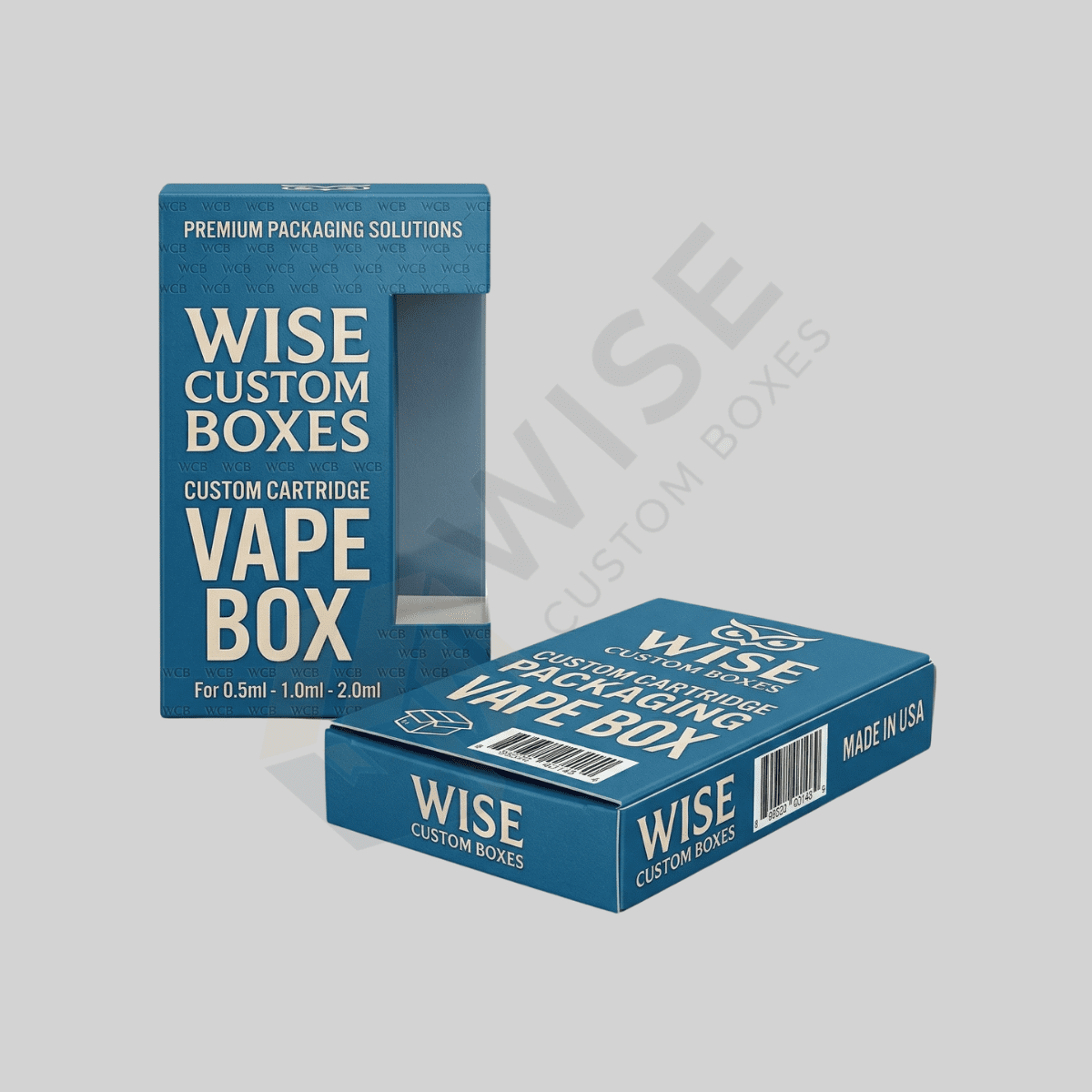 Secure custom 1ml vape cartridge packaging designed for leak protection and branded presentation