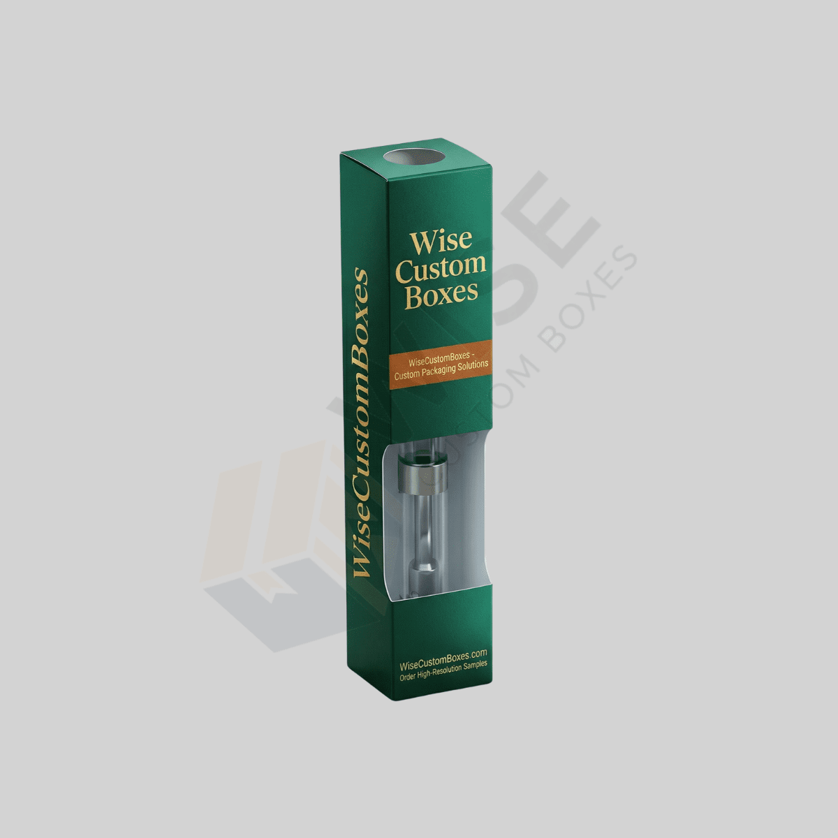 Secure custom 1ml vape cartridge packaging designed for leak protection and branded presentation