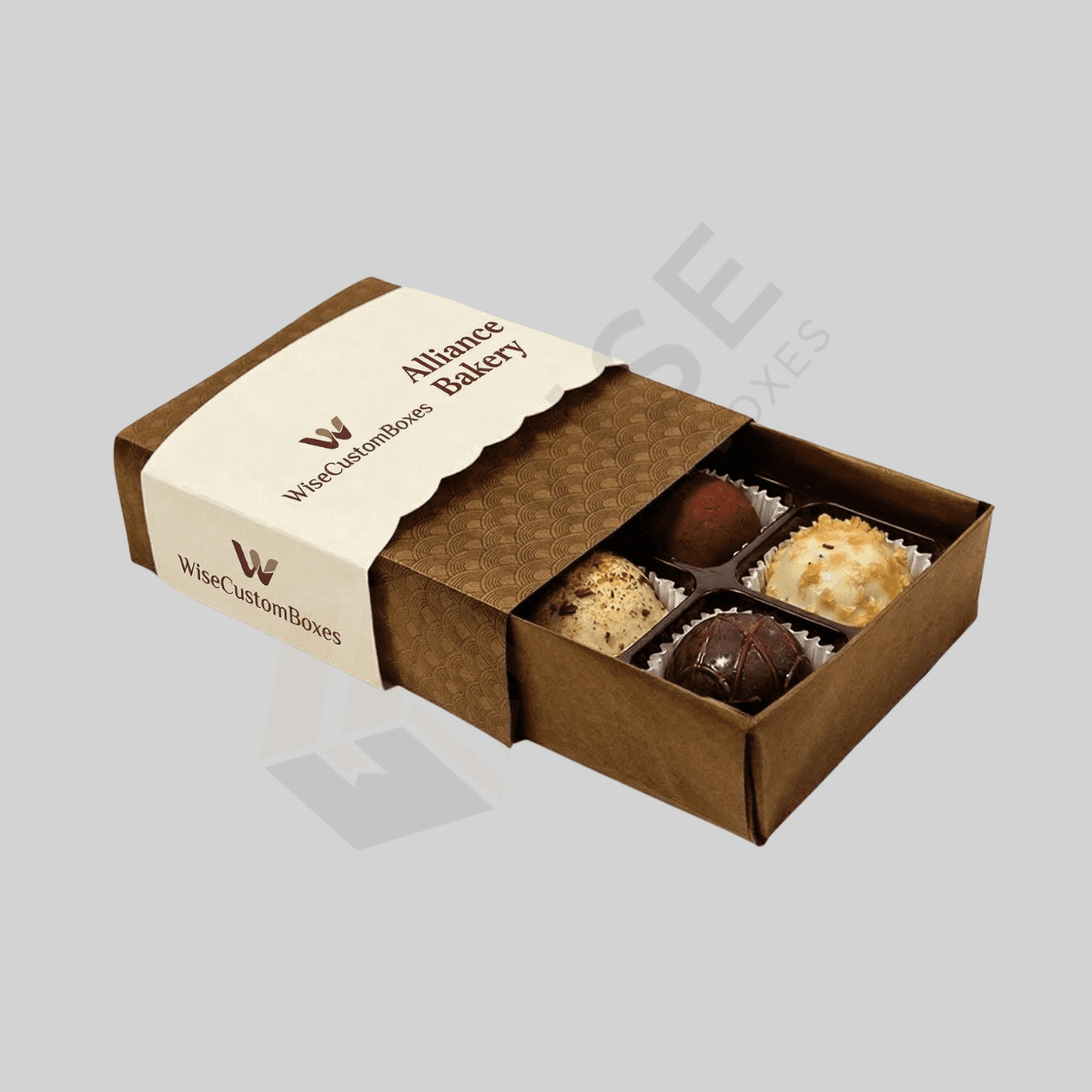 Custom ballotin boxes with premium printing for chocolate and candy packaging