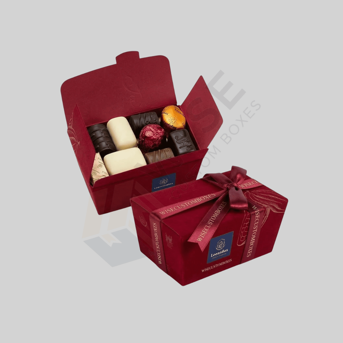 Custom ballotin boxes with premium printing for chocolate and candy packaging
