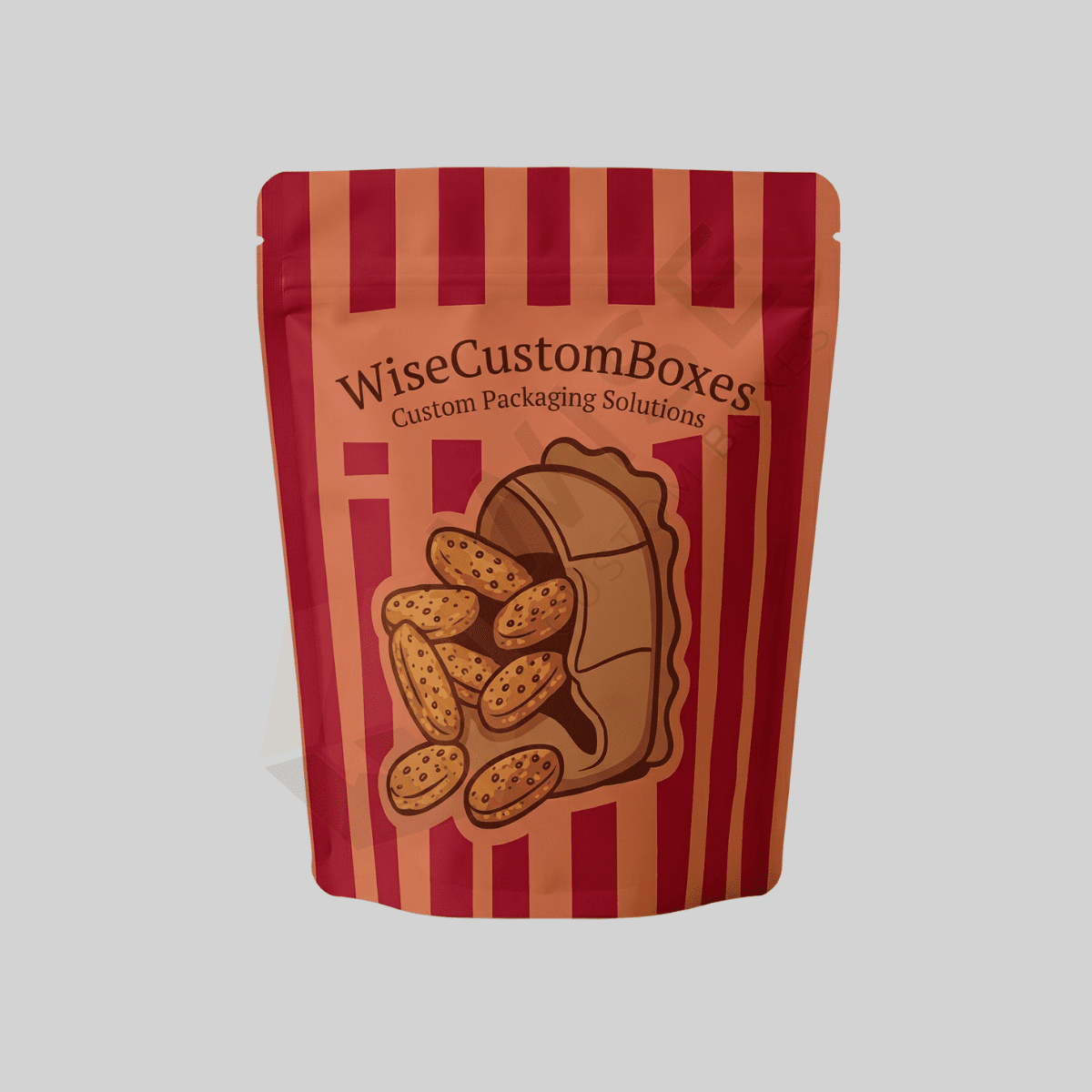 Custom biscotti mylar bags for fresh bakery packaging and food product protection