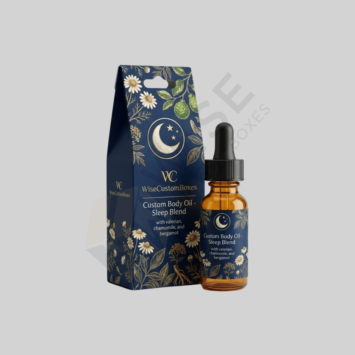 Custom Body Oil Packaging designed for secure oil bottle storage with durable materials and premium branded presentation.