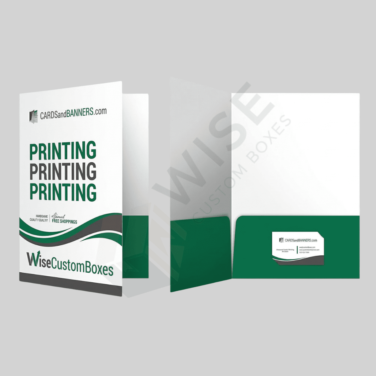 Custom printed business folders with premium finishing for professional document presentation