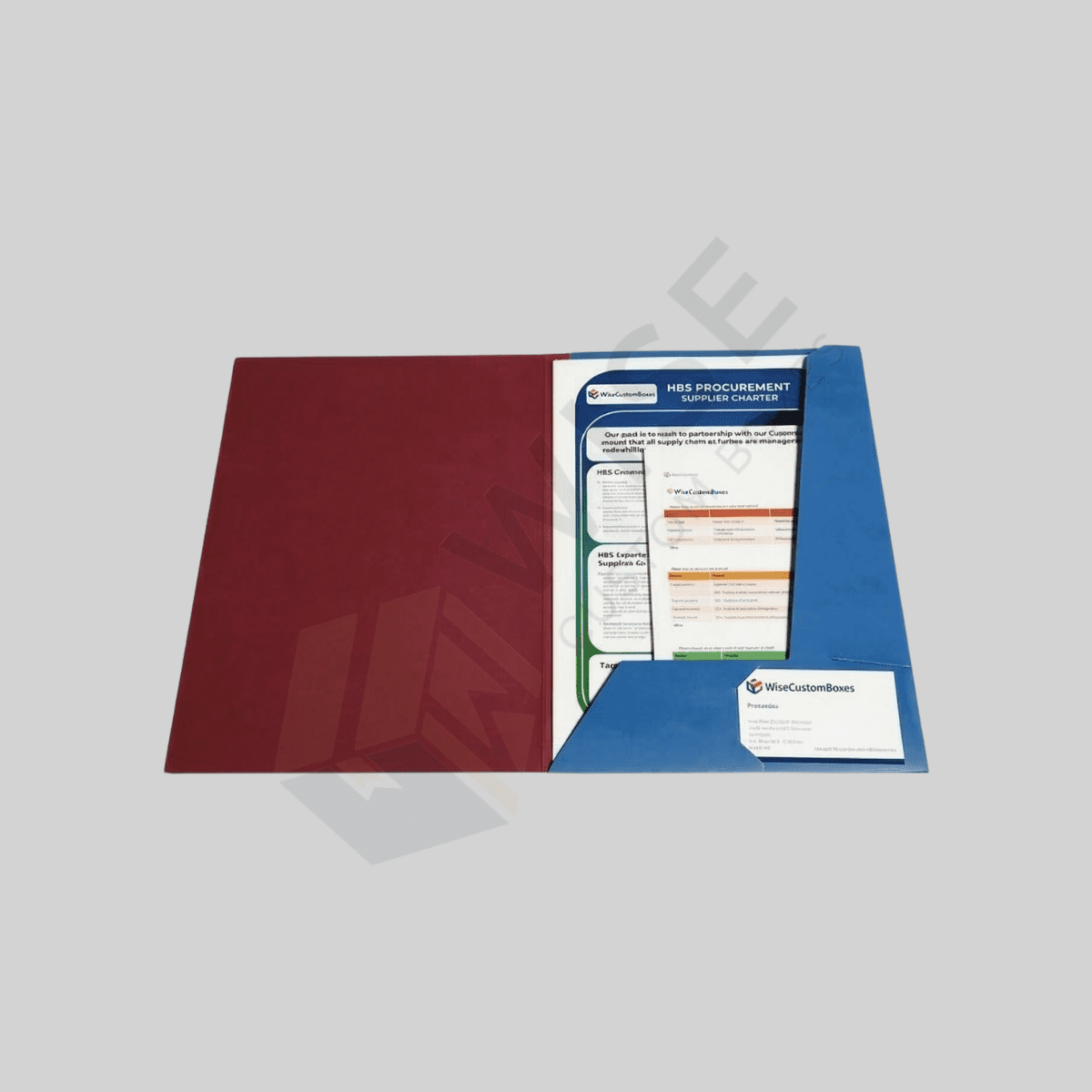 Custom printed business folders with premium finishing for professional document presentation