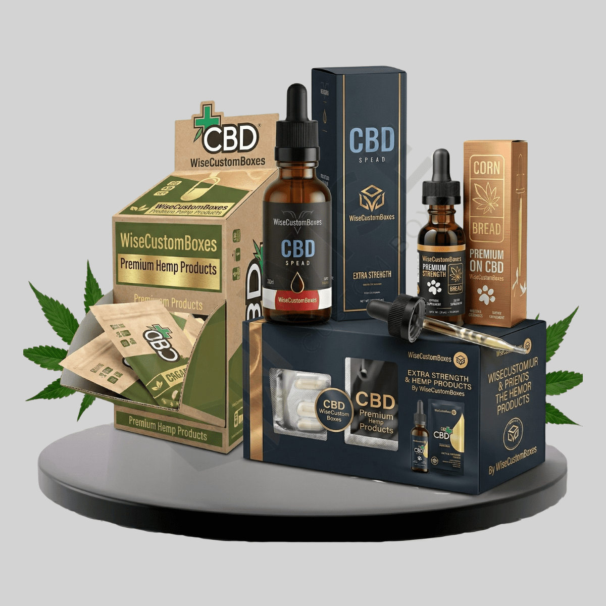 Custom CBD boxes wholesale packaging designed for secure storage and premium product branding