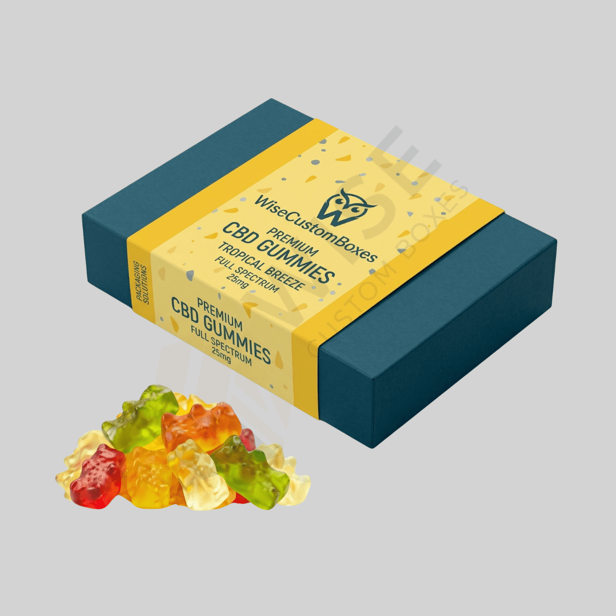 Custom CBD gummies boxes designed for secure storage and premium wellness product packaging