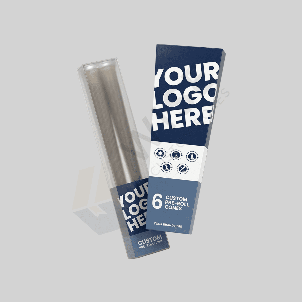 Custom cannabis pre roll packaging designed for secure storage and premium branded presentation