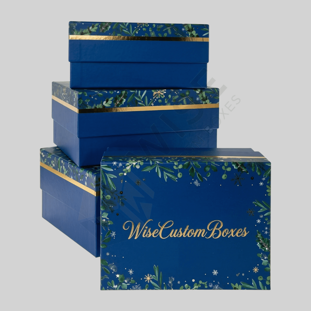 Festive custom Christmas boxes with lids designed for secure holiday gifting and premium packaging