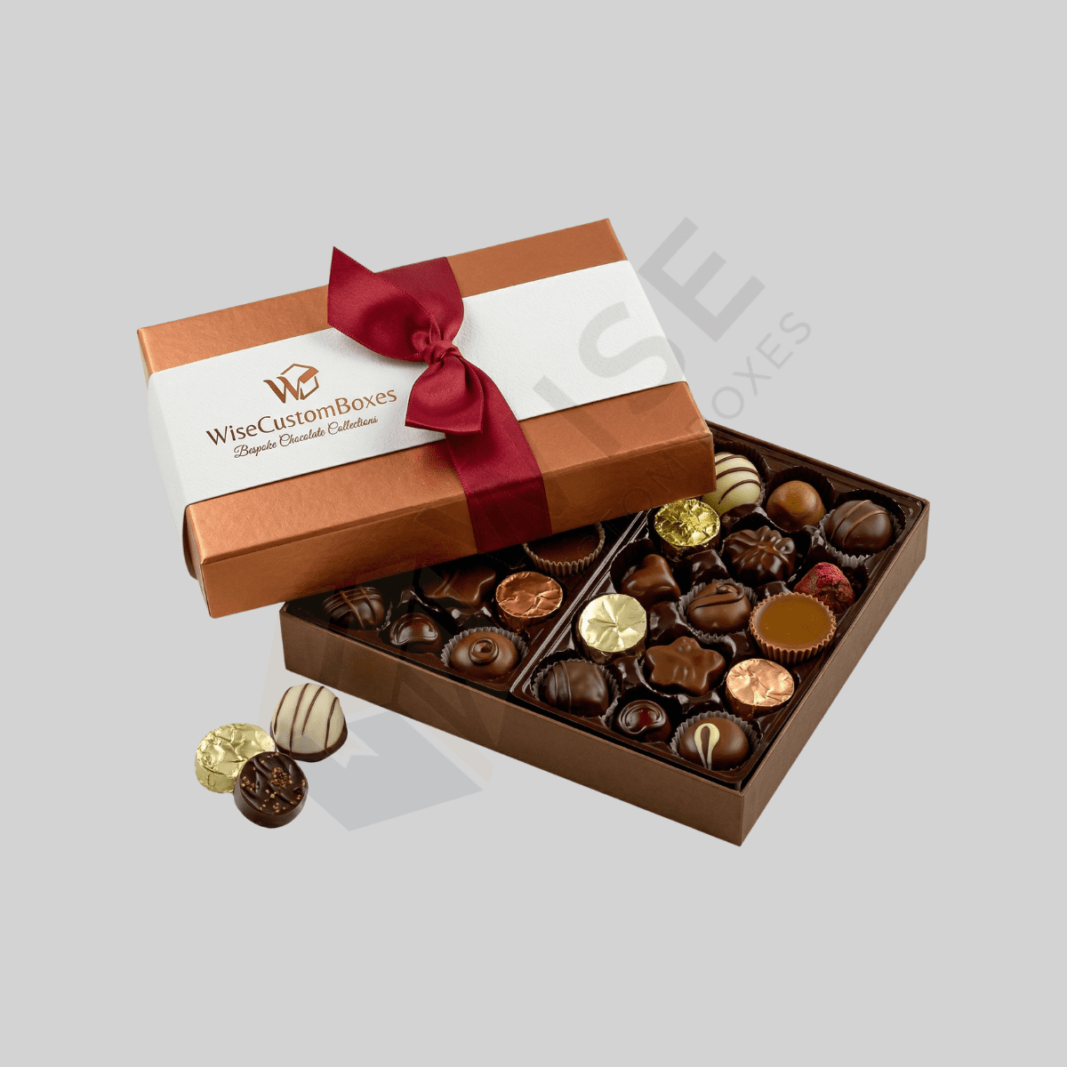 Festive custom Christmas chocolate boxes designed for elegant gifting and premium chocolate packaging