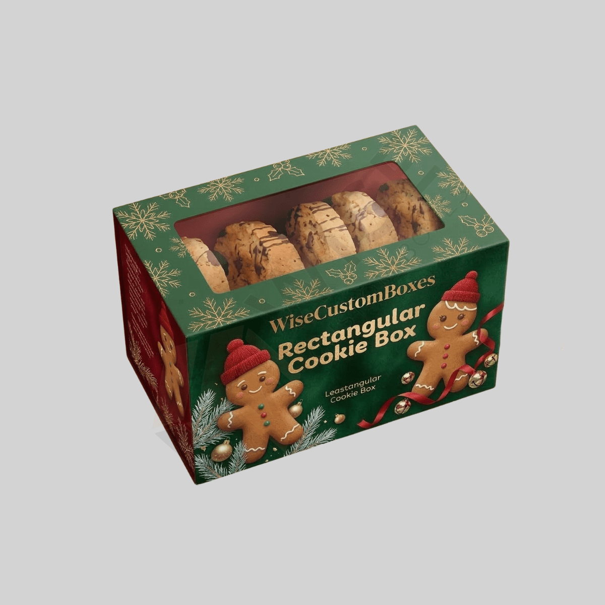 Festive custom Christmas cookie boxes designed for holiday bakery packaging and gifting