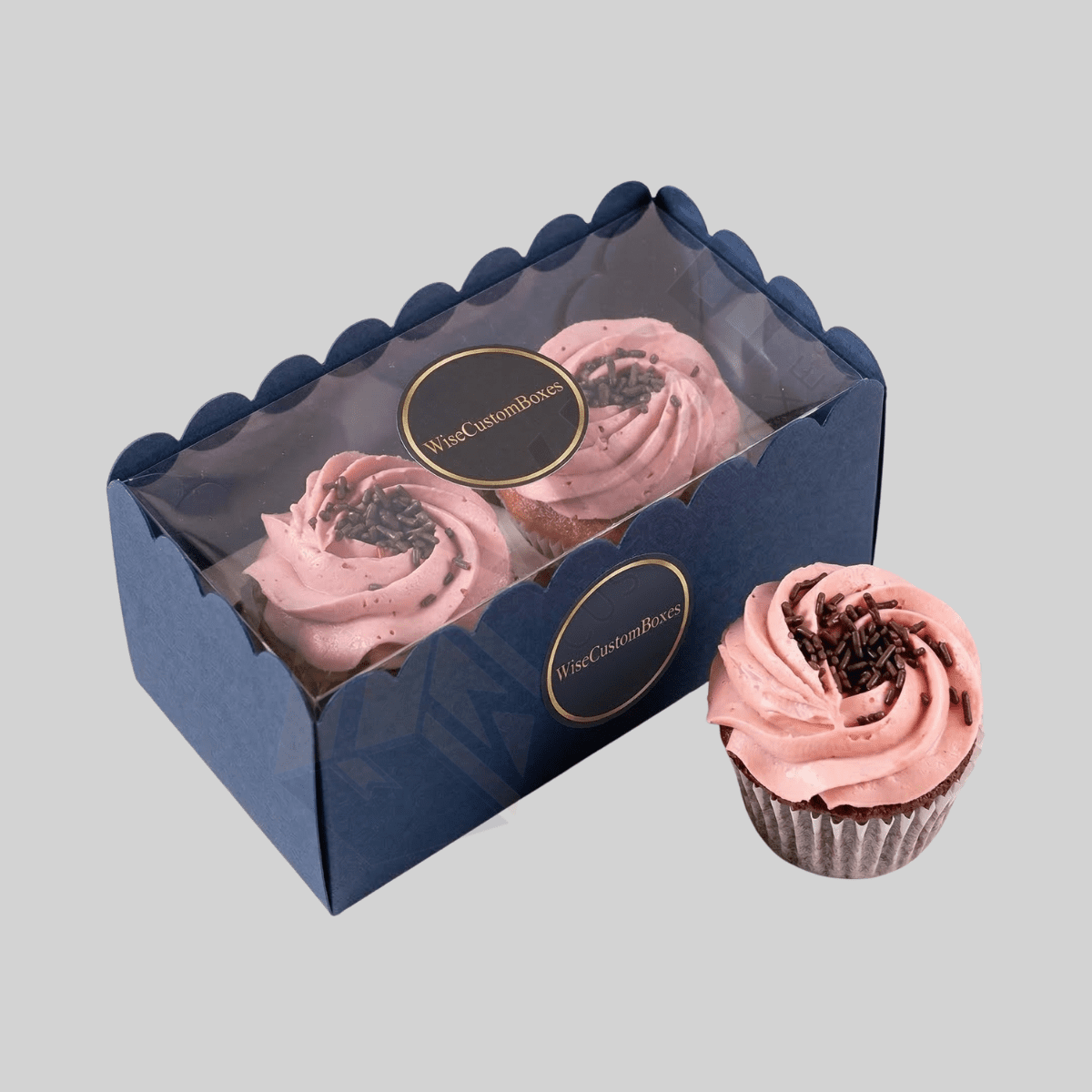 Festive custom Christmas cupcake boxes designed for holiday bakery packaging and gifting