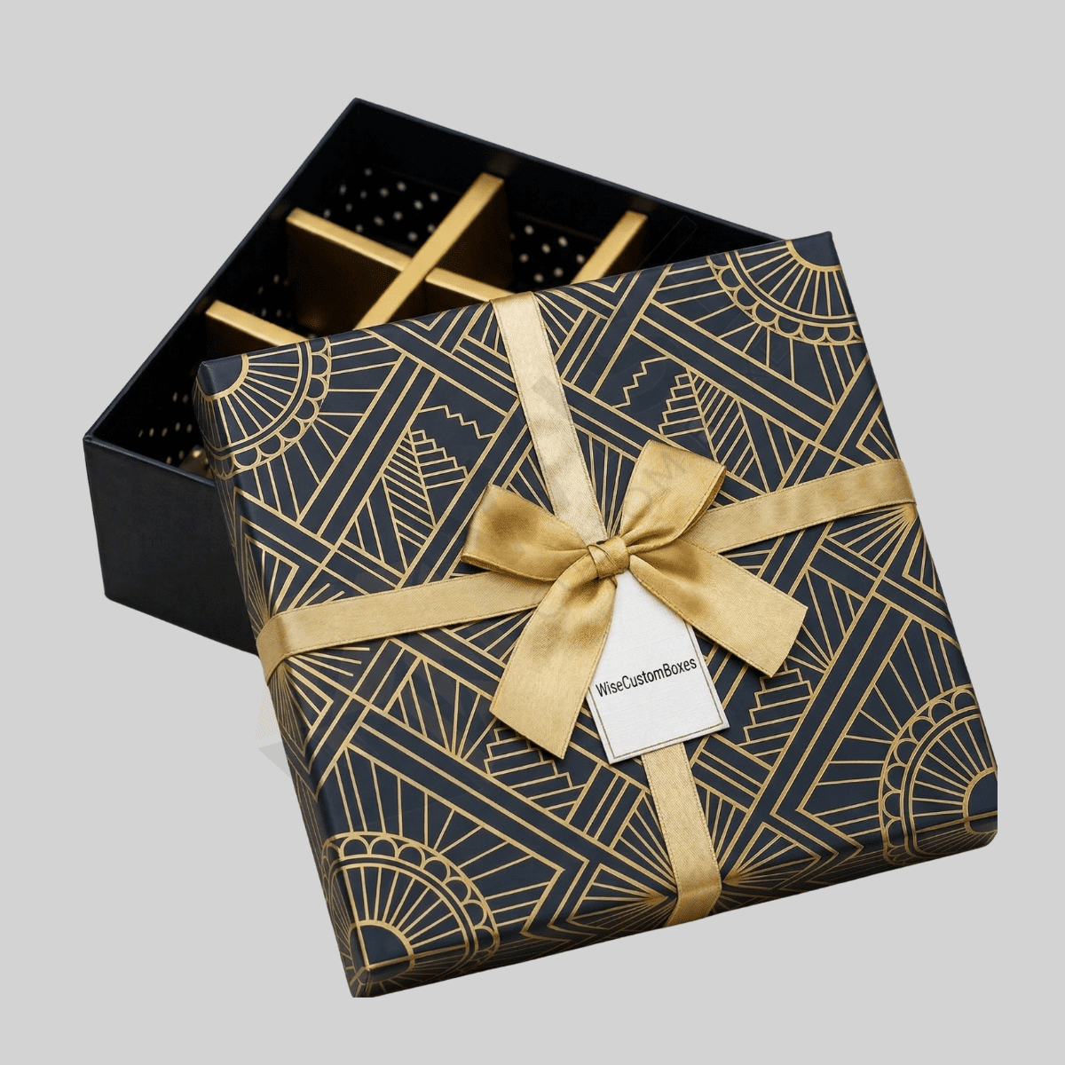 Luxury custom deluxe gift boxes with premium finishing for elegant product packaging
