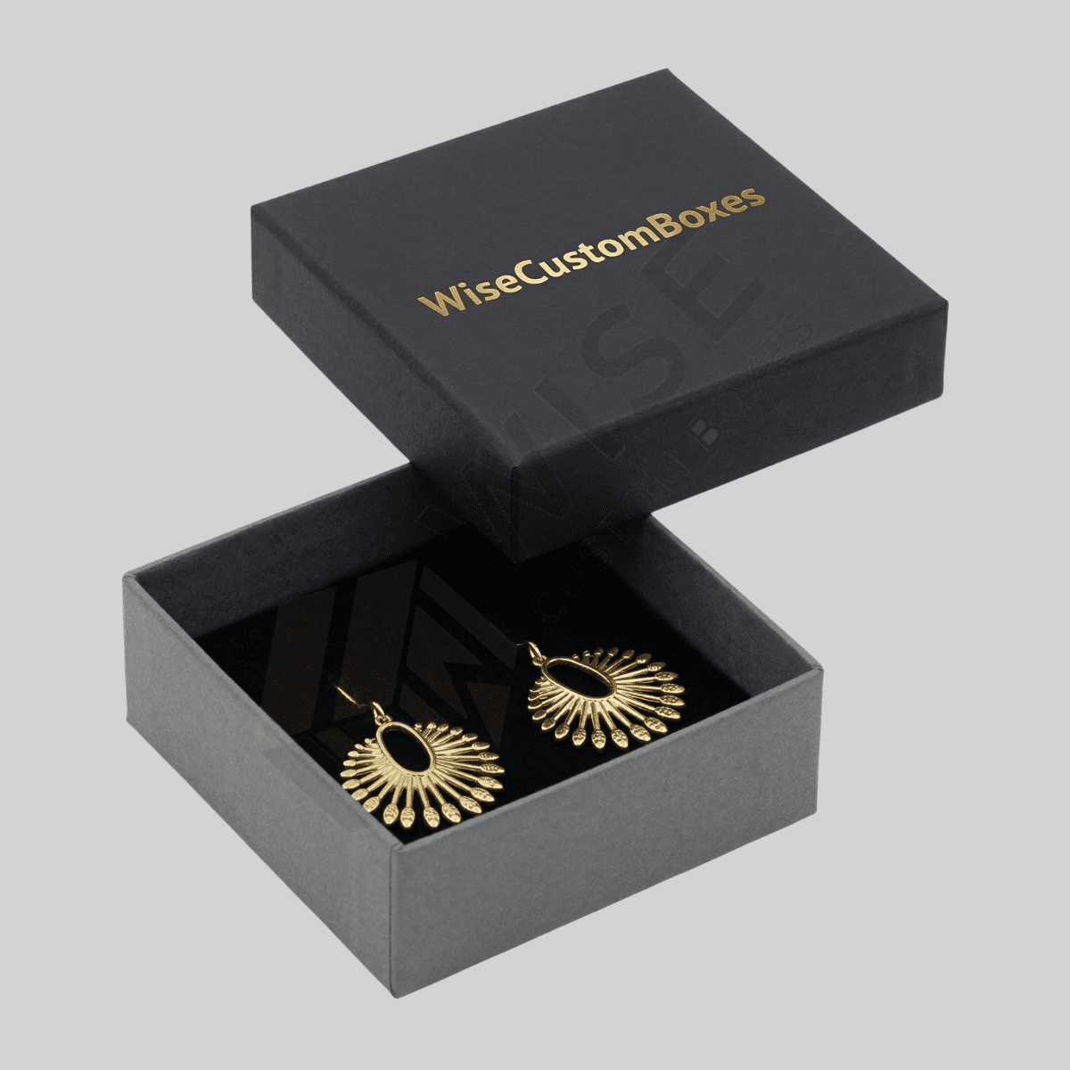 Custom earring boxes with premium printing for secure jewelry packaging and luxury presentation