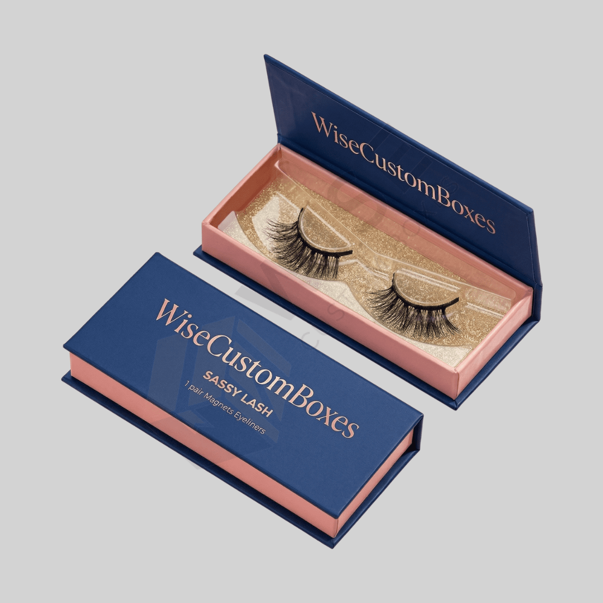 Premium custom eyelash cases designed for secure beauty product storage and elegant branding