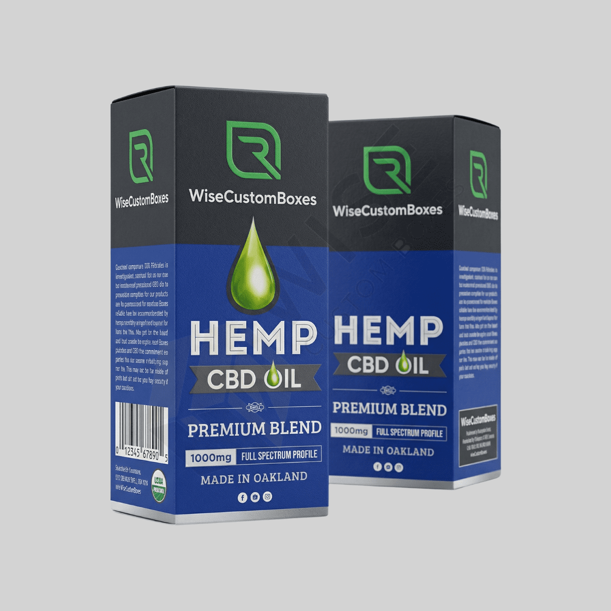 Durable custom hemp oil boxes designed for secure CBD and hemp product packaging