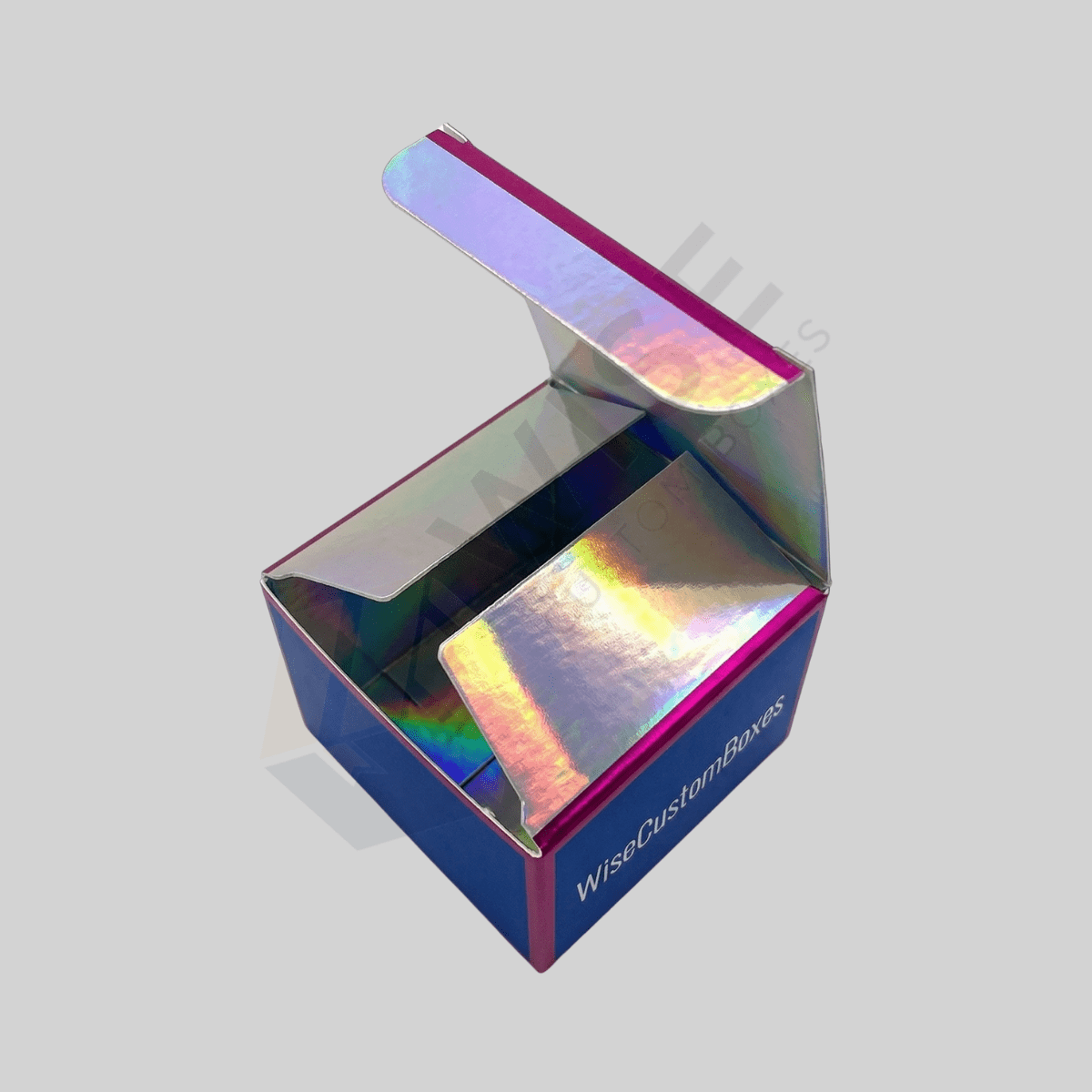 Custom Holographic Boxes designed with reflective finishes for eye-catching packaging and premium branded presentation.