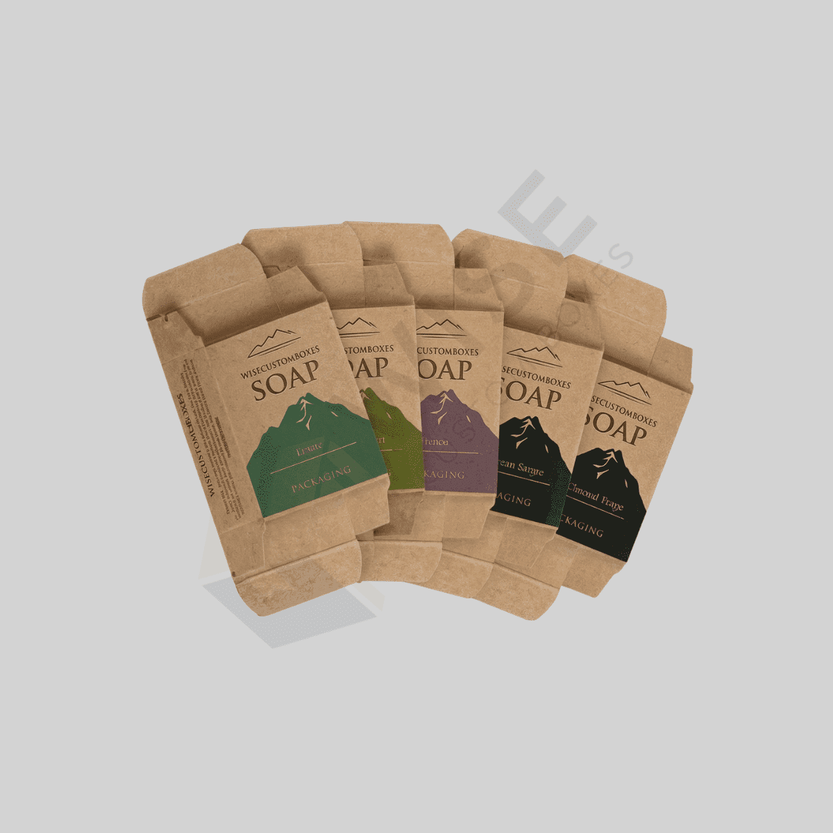 Custom Kraft Soap Boxes designed for eco-friendly soap packaging with natural kraft material and branded presentation.