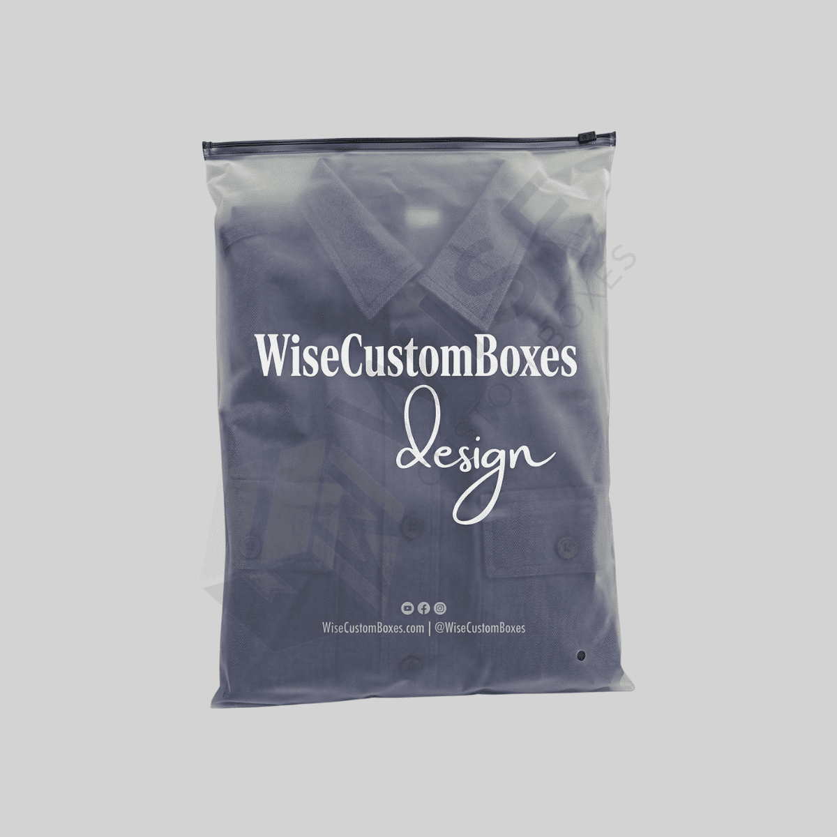 Custom plastic garment bags for clothing protection, retail packaging, and apparel storage.