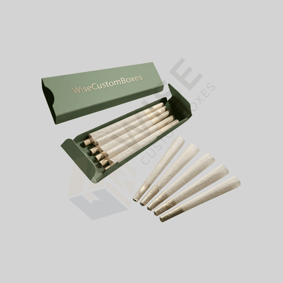 Custom pre roll cone packaging with durable printing for secure retail product presentation