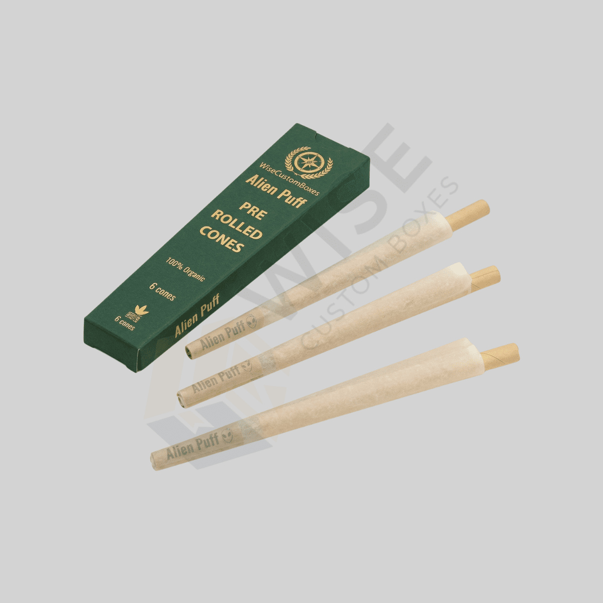 Custom pre roll cone packaging with durable printing for secure retail product presentation