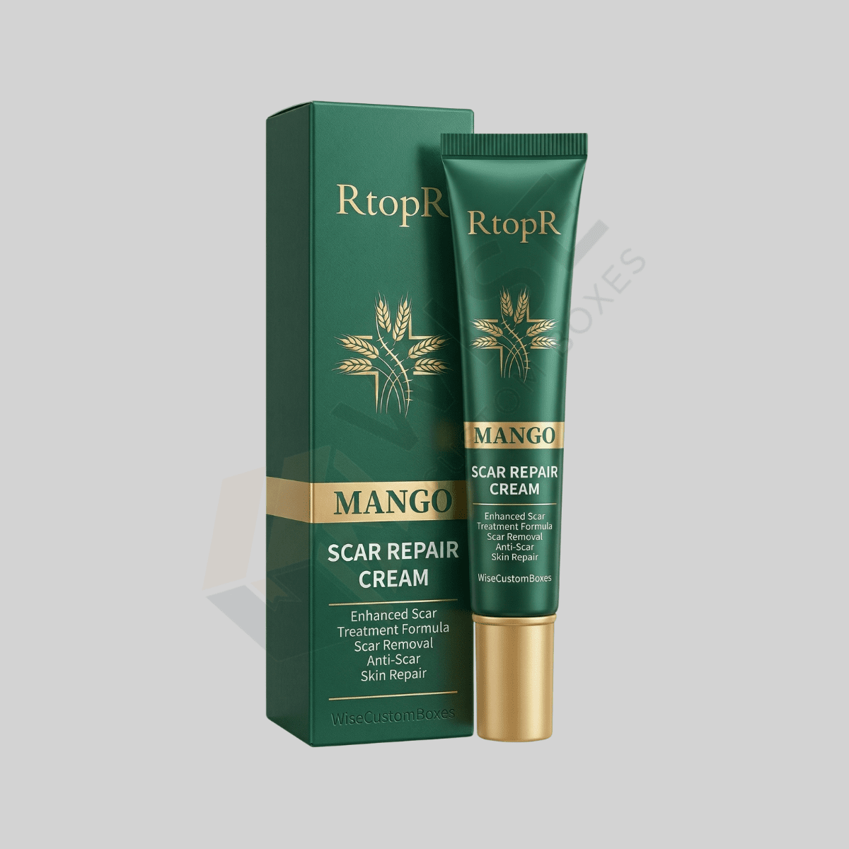 Custom Scar Gel Box designed for skincare packaging with secure materials and premium branded presentation.