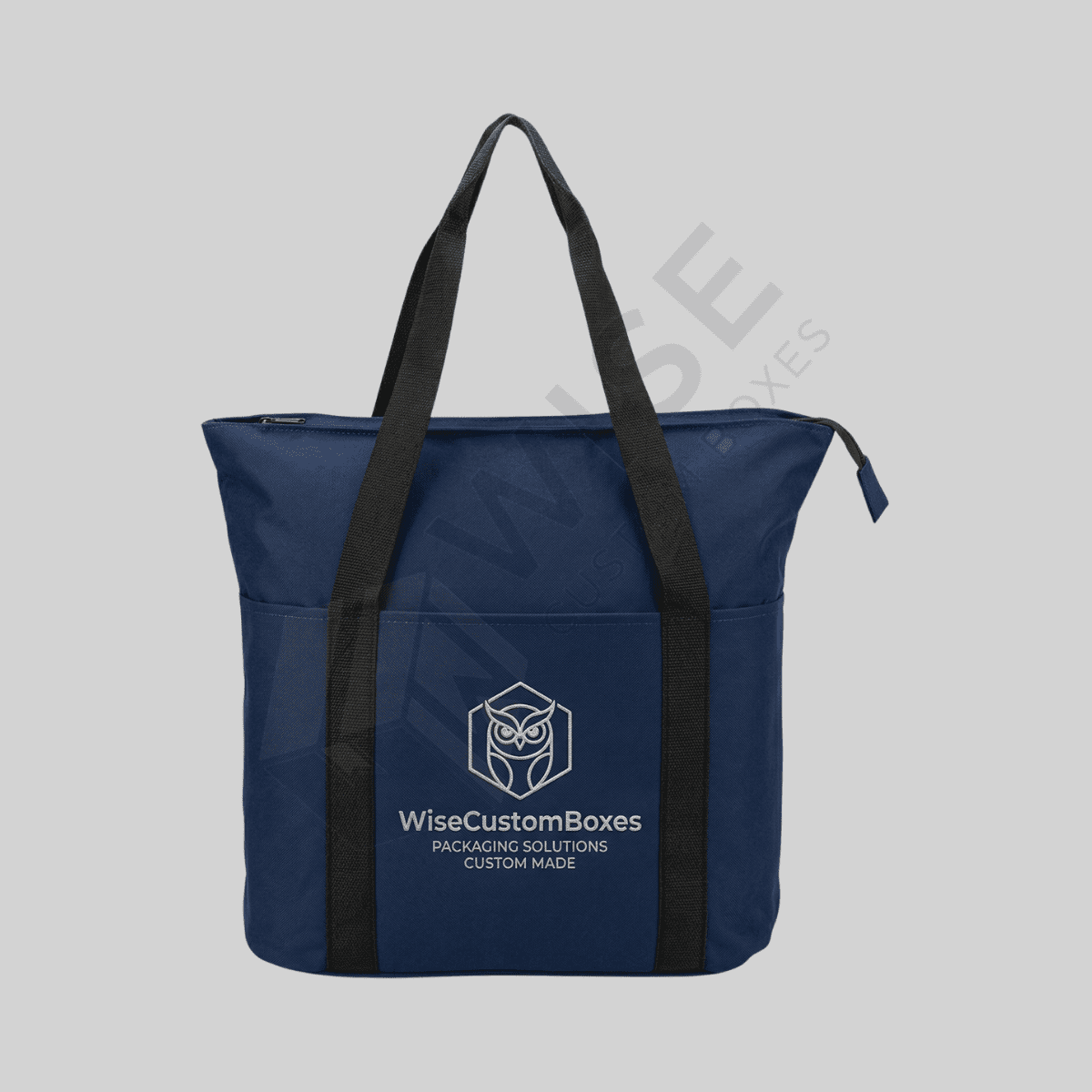 Custom zipper tote bags for secure shopping, travel, and branded retail packaging