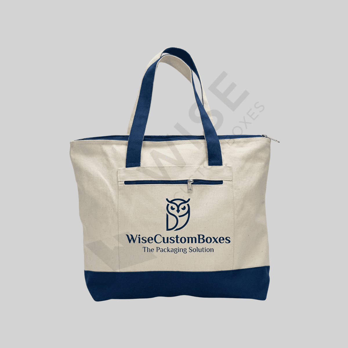 Custom zipper tote bags for secure shopping, travel, and branded retail packaging