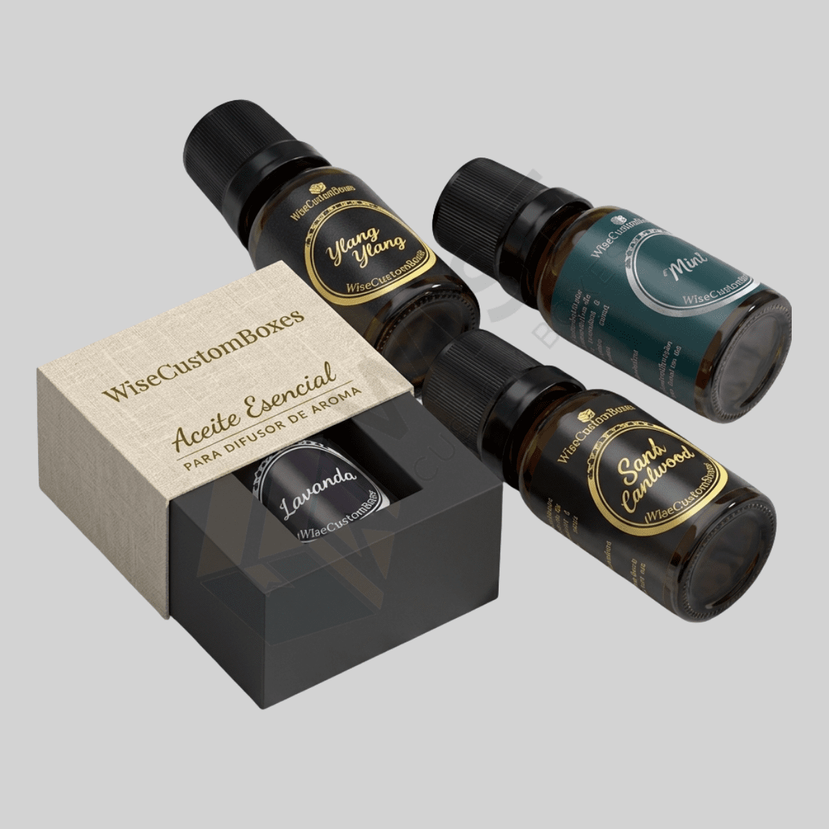 Custom essential oil boxes with premium printing for secure cosmetic and wellness packaging