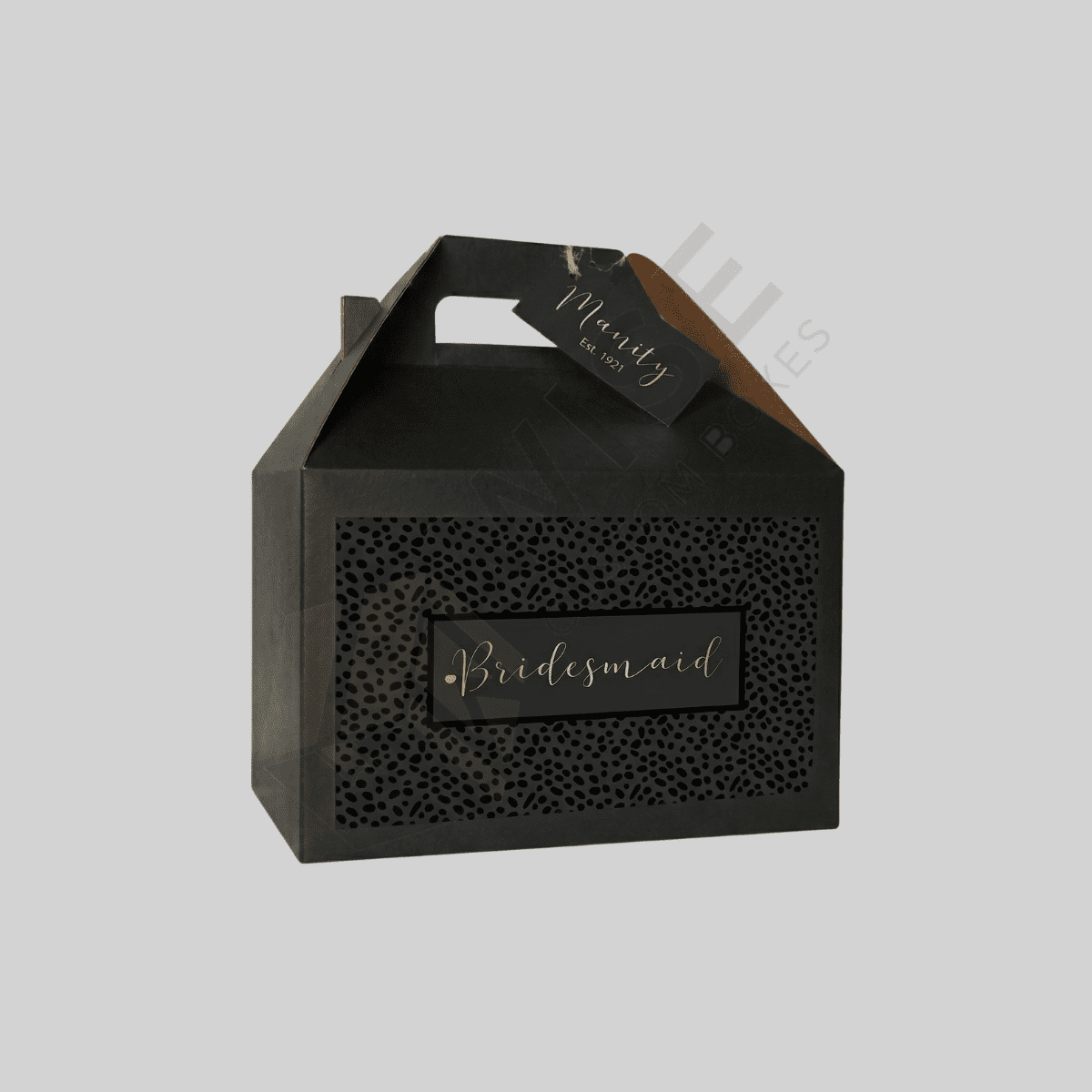 Custom black gable boxes for premium gift packaging, food takeaway, and retail branding