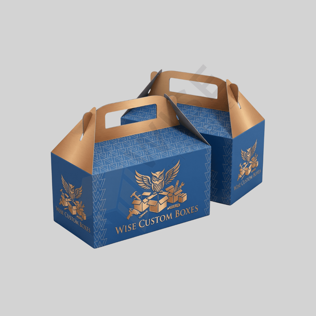 Custom bulk gable boxes with built-in handles for secure packaging and brand promotion