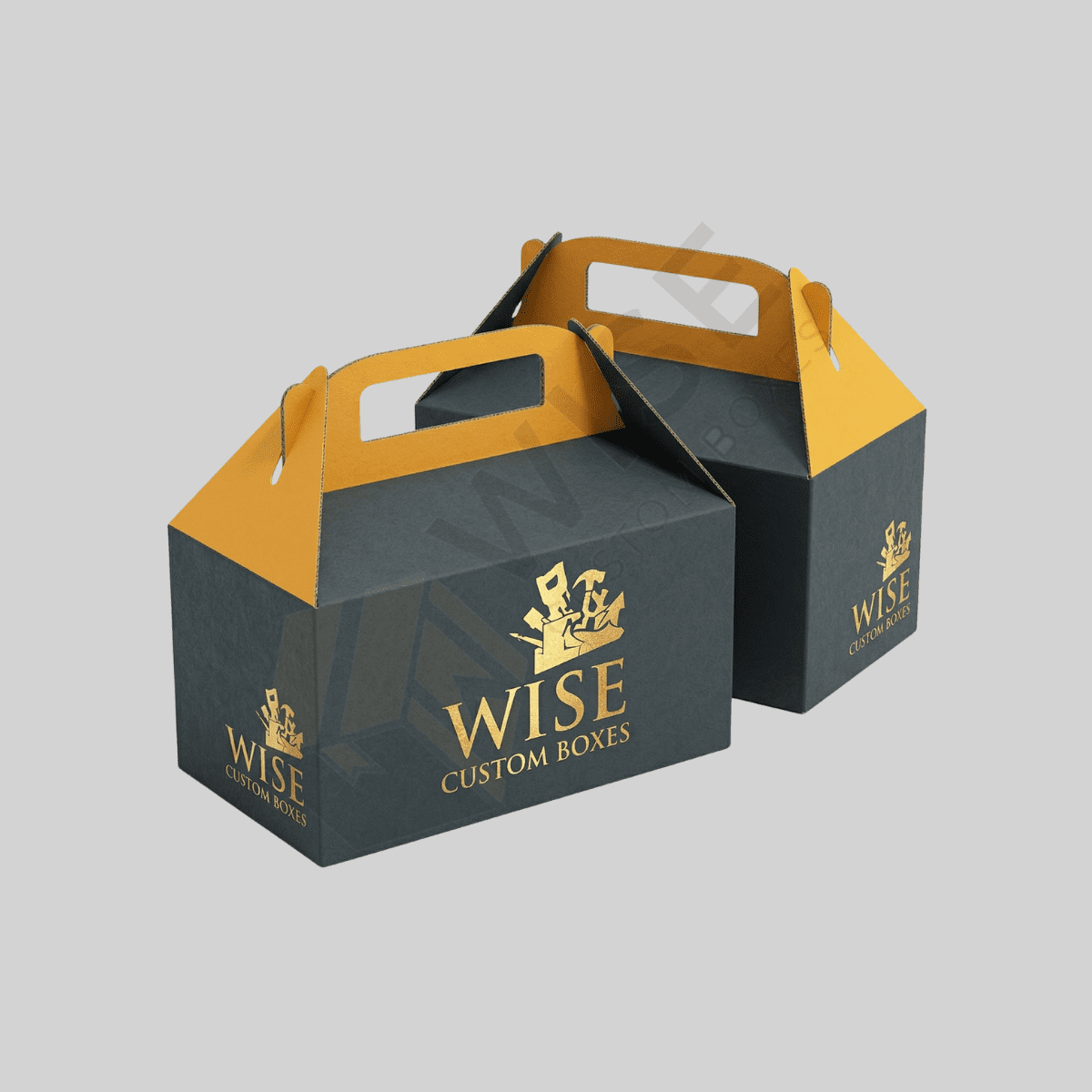 Custom bulk gable boxes with built-in handles for secure packaging and brand promotion