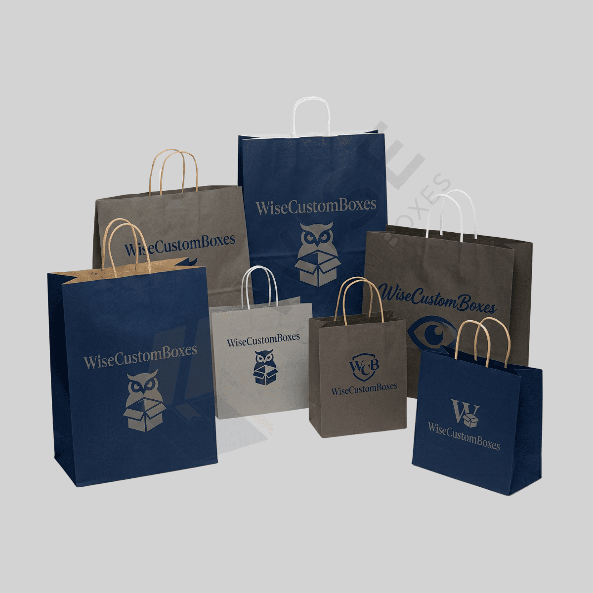 Custom bulk paper bags for retail packaging, food service, and eco-friendly branding