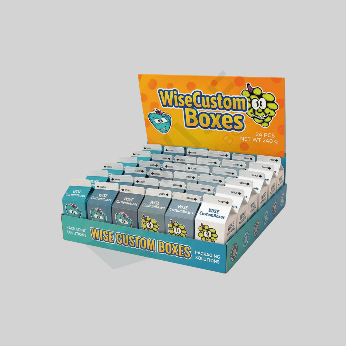 Custom candy display boxes for attractive retail product presentation and branding