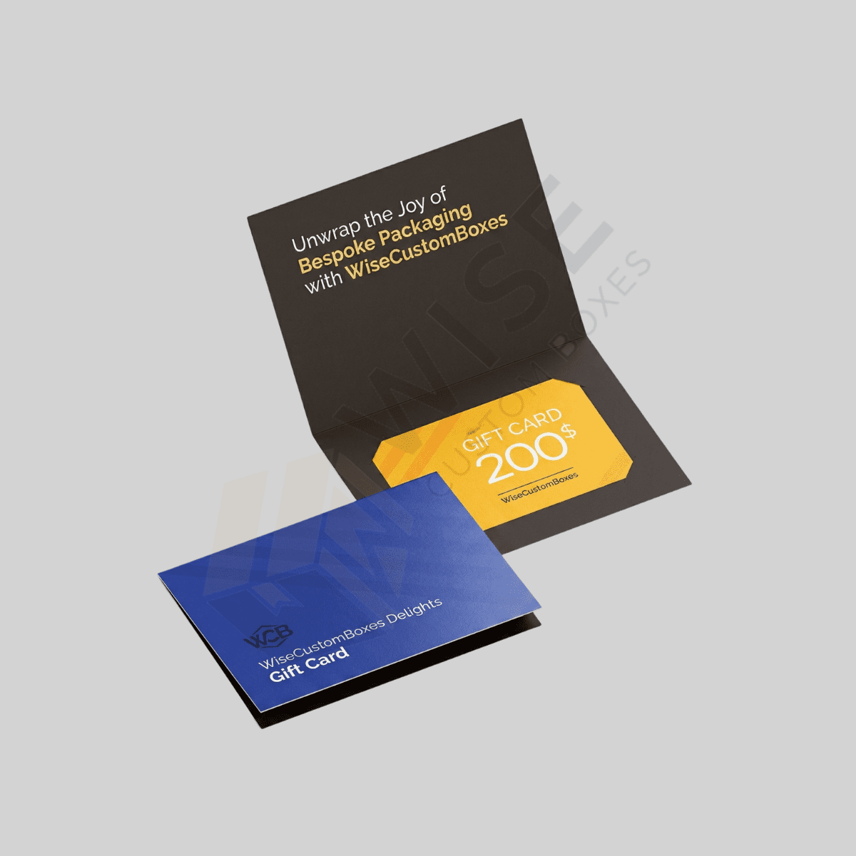 Custom gift card sleeves designed for secure card protection, elegant presentation, and premium branding.