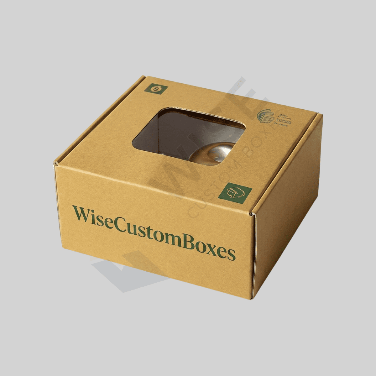 Custom kraft window boxes designed for eco-friendly packaging, product visibility, and secure retail presentation.