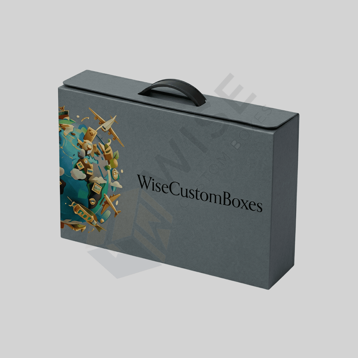 Custom paper briefcase boxes designed for secure packaging, premium presentation, and convenient product carrying.