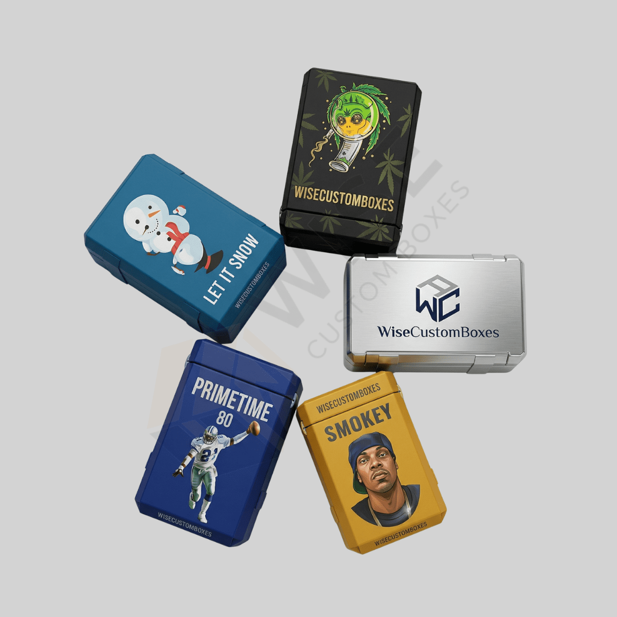Custom reinforced sides with hinged top boxes designed for secure packaging, premium protection, and elegant product presentation.