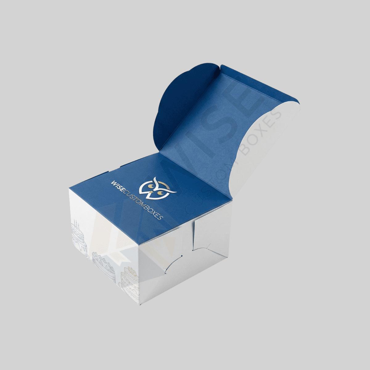 Custom self lock cake boxes designed for secure bakery packaging, product protection, and attractive presentation.