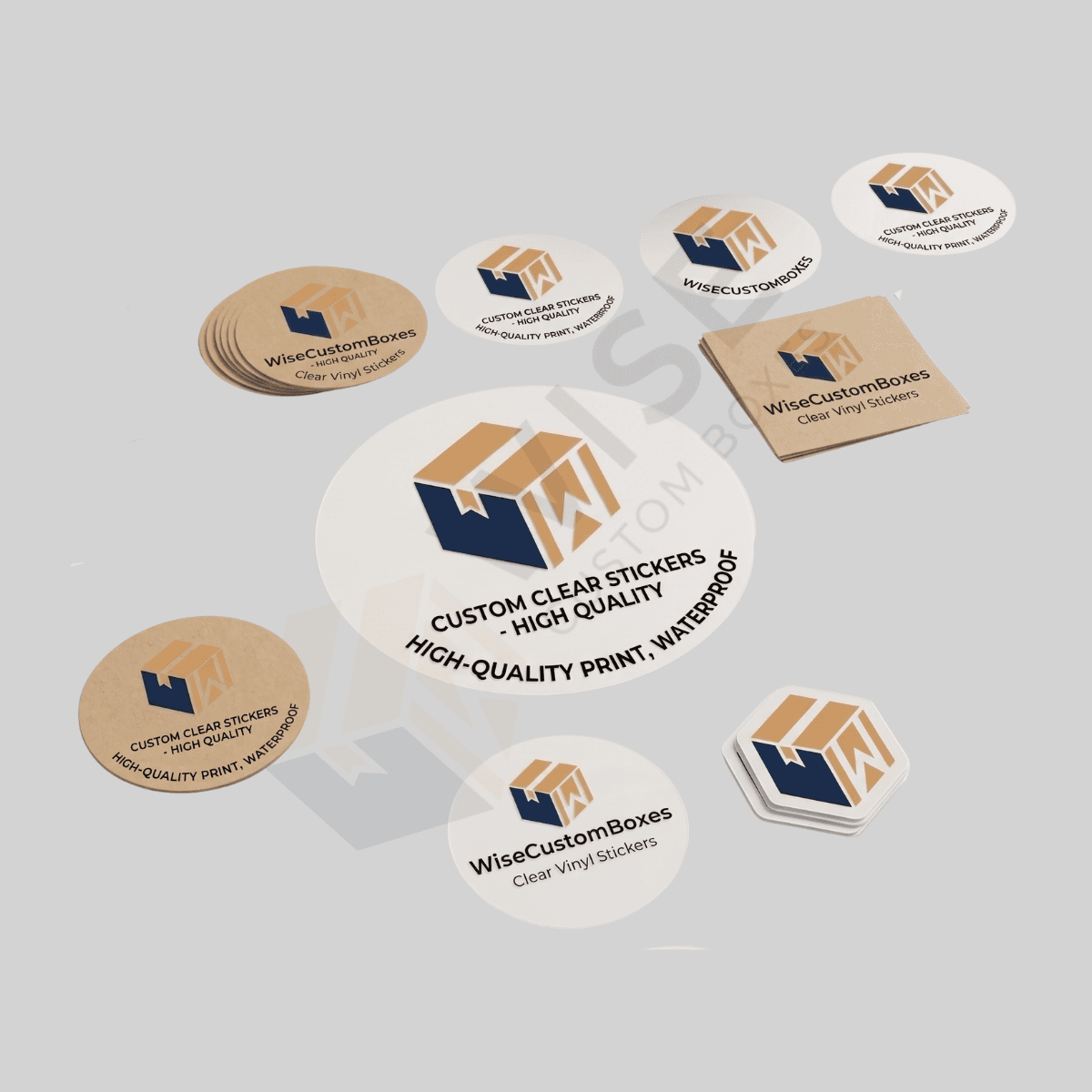 Custom Clear Stickers with High-Quality Printed Branding
